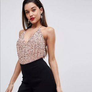 ASOS Embellished Pink Body Suit